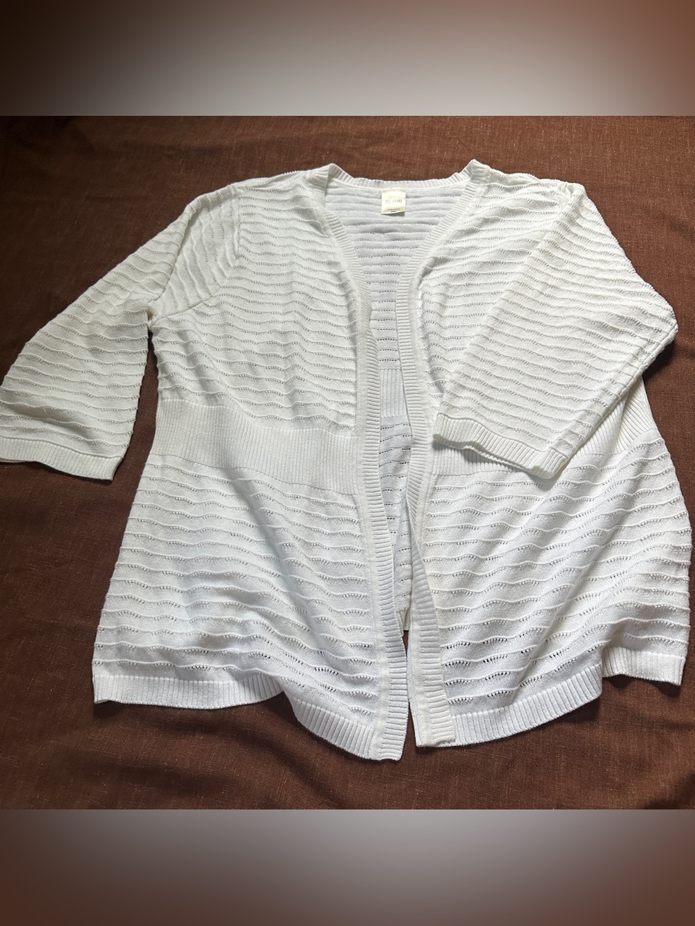 Blair White Open Knit Cardigan